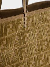 Fendi Cappuccino FF Velvet Shopper Bag