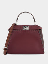 Fendi Peekaboo Mini Selleria Bag Burgundy and Brown