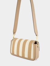 Fendi Beige Pequin Striped Baguette Bag