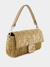 Fendi Cappuccino Jacquard Velvet Baguette Bag