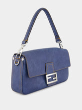Fendi Blue Denim-Effect Leather Baguette