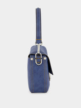 Fendi Blue Denim-Effect Leather Baguette