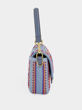 Fendi Light Blue Embroidered Baguette Bag