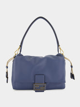 Fendi Blue Nappa Leather Mamma Baguette Bag