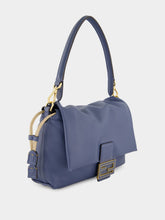 Fendi Blue Nappa Leather Mamma Baguette Bag