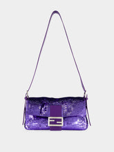 Fendi Purple Sequin Baguette Shoulder Bag