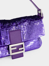 Fendi Purple Sequin Baguette Shoulder Bag