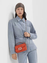 Fendi Orange Baguette Mini Selleria Bag