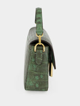Fendi Green Lizard Leather Mini Baguette Bag