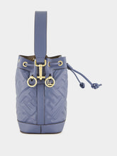 Fendi Blue Mon Trésor Mini Leather Bucket Bag