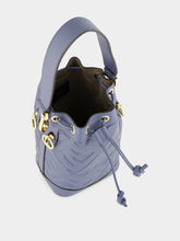 Fendi Blue Mon Trésor Mini Leather Bucket Bag