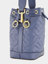 Fendi Blue Mon Trésor Mini Leather Bucket Bag