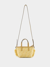 Fendi Beige Mini Roll Raffia Jacquard Bag