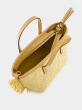 Fendi Beige Mini Roll Raffia Jacquard Bag