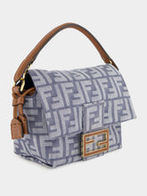 Fendi Blue FF Jacquard Mamma Baguette Mini