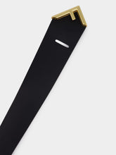 Fendi Black Logo-Plaque Leather Belt