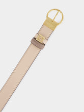 Fendi Reversible Dove Grey and Pink FF Leather Belt