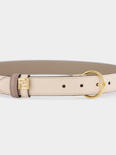 Fendi Reversible Dove Grey and Pink FF Leather Belt