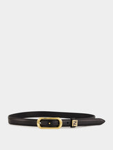 Fendi Black Leather FF Thin Belt