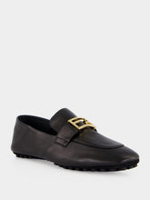Fendi Black Baguette Leather Loafers