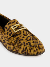 Fendi Brown Leo-Print Cavallino Loafers
