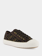 Fendi Brown FF Fabric Domino Low-Top Sneakers