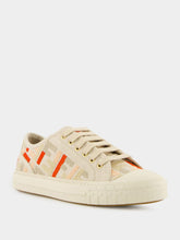 Fendi Beige Embroidered Domino Sneakers