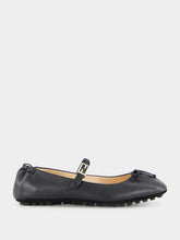 Fendi Black Leather Baguette Ballet Flats