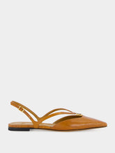 Fendi FFold Orange Hagfish Leather Flats