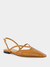Fendi FFold Orange Hagfish Leather Flats