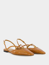 Fendi FFold Orange Hagfish Leather Flats