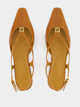 Fendi FFold Orange Hagfish Leather Flats