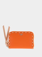 Fendi Orange Zip Around Peekaboo Mini Selleria Wallet