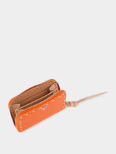 Fendi Orange Zip Around Peekaboo Mini Selleria Wallet
