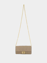 Fendi Dove Grey Nappa Leather Baguette Wallet with Chain