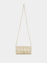 Fendi Metallic Gold Baguette Continental Clutch with Chain