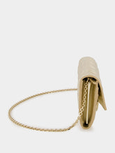 Fendi Metallic Gold Baguette Continental Clutch with Chain