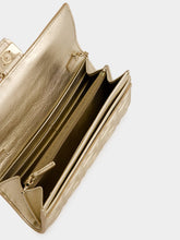 Fendi Metallic Gold Baguette Continental Clutch with Chain