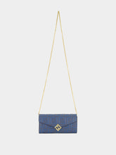 Fendi Blue FF Diamonds Continental Wallet with Chain