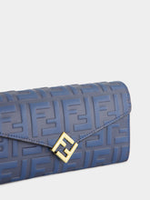 Fendi Blue FF Diamonds Continental Wallet with Chain