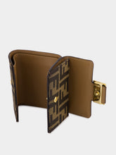 Fendi Brown FF Jacquard Baguette Micro Trifold Wallet