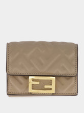 Fendi Dove Grey Nappa Leather Micro Trifold Wallet