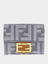 Fendi Blue Baguette Micro Trifold Wallet