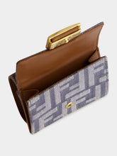 Fendi Blue Baguette Micro Trifold Wallet