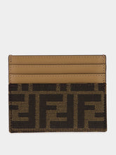 Fendi Brown FF Jacquard Baguette Card Case