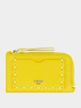 Fendi Yellow Leather Stitch Card Holder