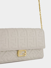 Fendi White Nappa Leather Wallet on Chain Baguette