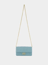 Fendi Light Blue Nappa Leather Wallet on Chain Baguette
