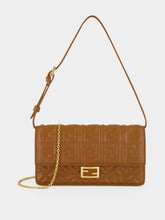 Fendi Sellier Brown FF Wallet On Chain Baguette