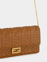 Fendi Sellier Brown FF Wallet On Chain Baguette